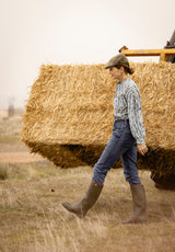 Camisa Azul tulipanes