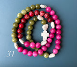 Rosario Collar 3 Vueltas Piedras Naturales hecho a mano