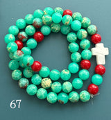 Rosario Collar 3 Vueltas Piedras Naturales hecho a mano