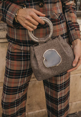 Bolso yute asa piedra plata