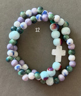 Pulsera Rosario Cerámica 2 vueltas hecho a mano