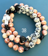 Rosario Collar 3 Vueltas Piedras Naturales hecho a mano