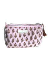 Neceser estampado rosa sello marrón L