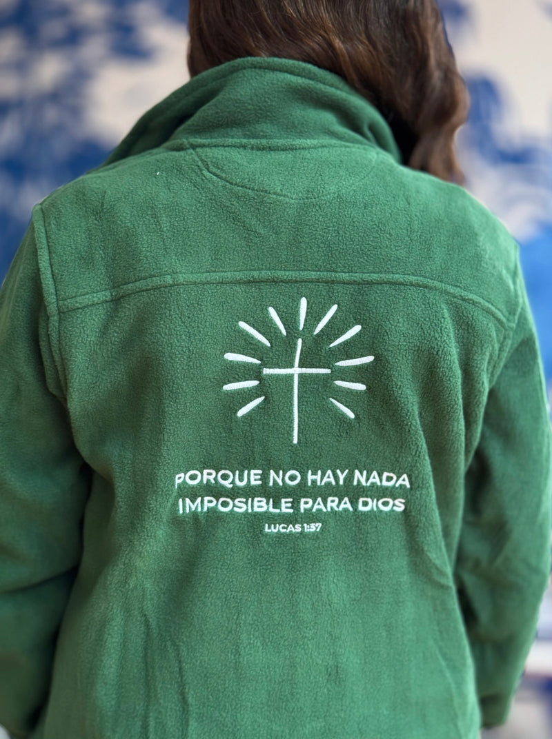 Forro Polar Anawim Verde Nada Imposible para Dios