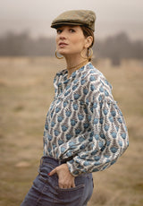 Camisa Azul tulipanes