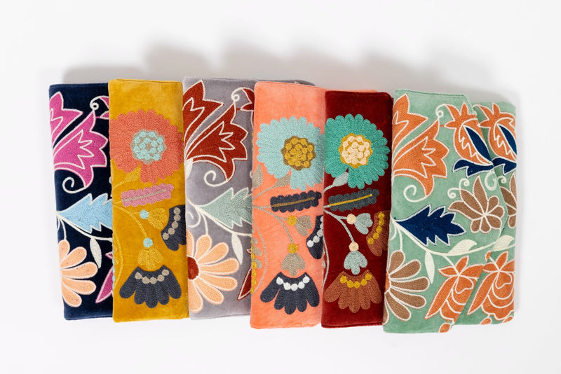 Bolso estampado terciopelo verde agua