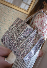 Bolso Tote Bag Flores Marino y Rosa