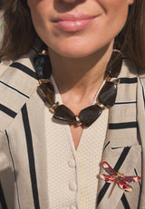 Collar piedra irregular marrón