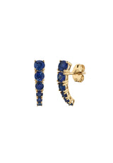 Pendientes alargados circonitas azul