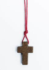 Colgante cruz madera niño