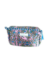 Neceser estampado rosa flores turquesa L