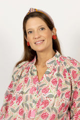Camisa flores rosa/verde