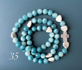 Rosario Collar 3 Vueltas Piedras Naturales hecho a mano