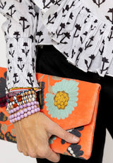 Bolso estampado terciopelo coral