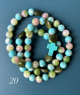 Rosario Collar 3 Vueltas Piedras Naturales hecho a mano