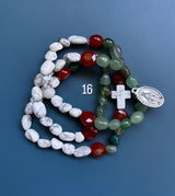 Rosario pulsera collar piedra irregular