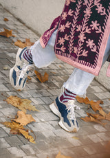 Calcetines rayas rosa claro