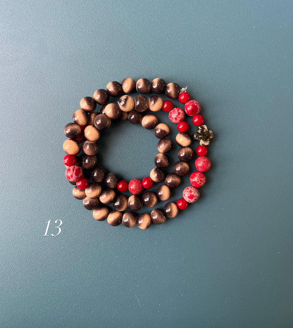 Rosario Collar 3 Vueltas Piedras Naturales hecho a mano