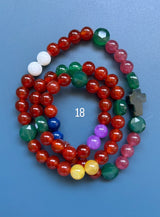 Rosario pulsera collar piedra plana