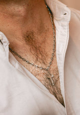 Colgante cruz cadena gorda plata