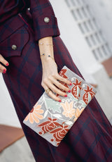 Bolso estampado terciopelo gris