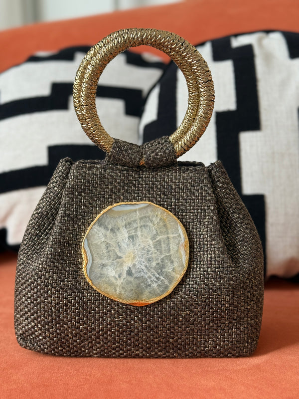 Bolso yute asa piedra bolso marrón