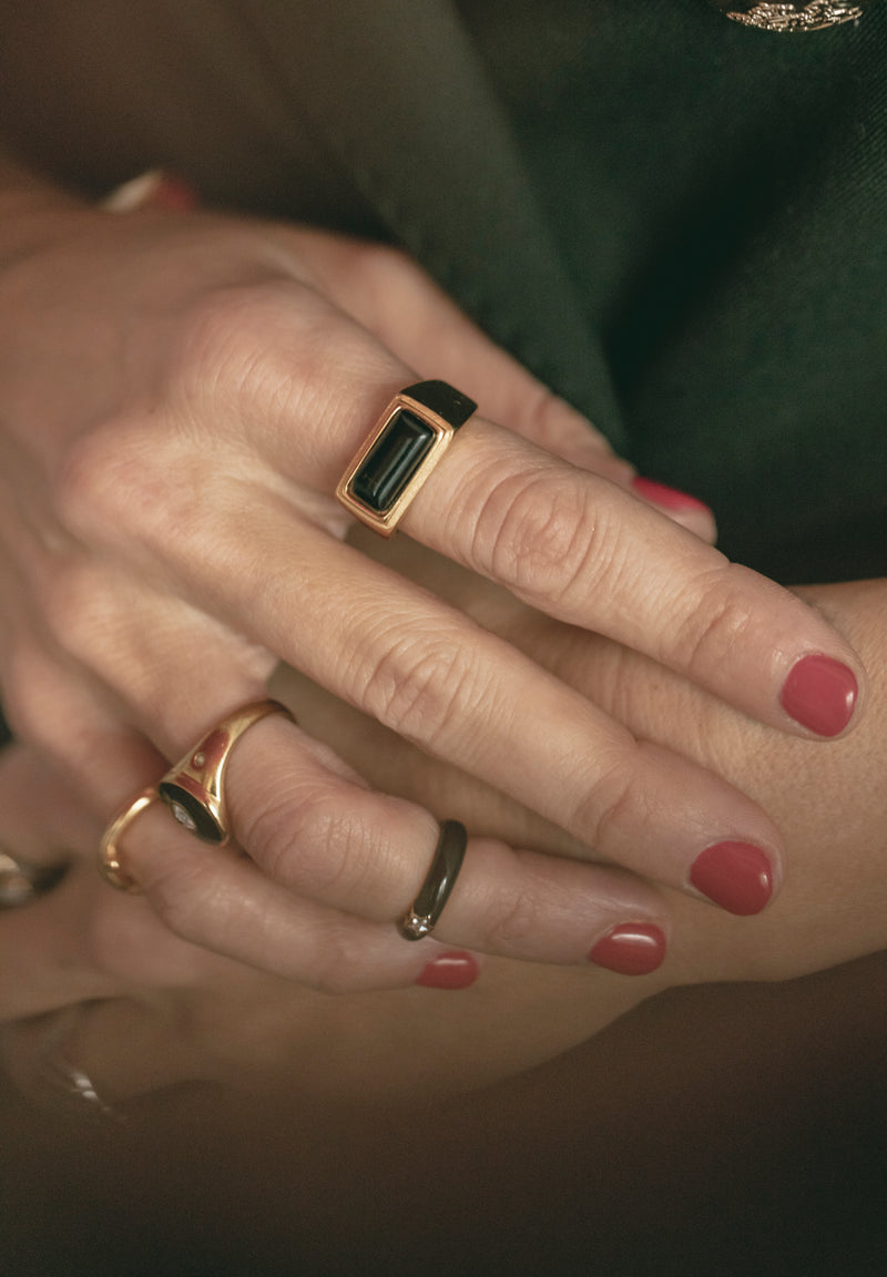 Anillo Rectángulo Negro