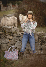 Bolso Tote Bag gris y rosa