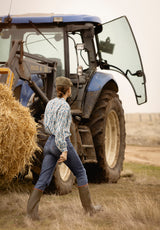 Camisa Azul tulipanes