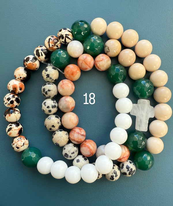 Rosario Collar 3 Vueltas Piedras Naturales hecho a mano