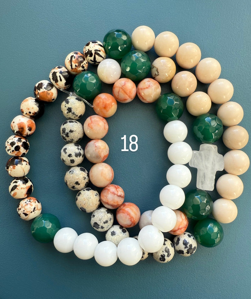 Rosario Collar 3 Vueltas Piedras Naturales hecho a mano