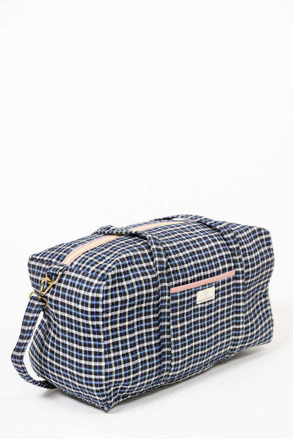 Bolsa viaje vichy azul marino