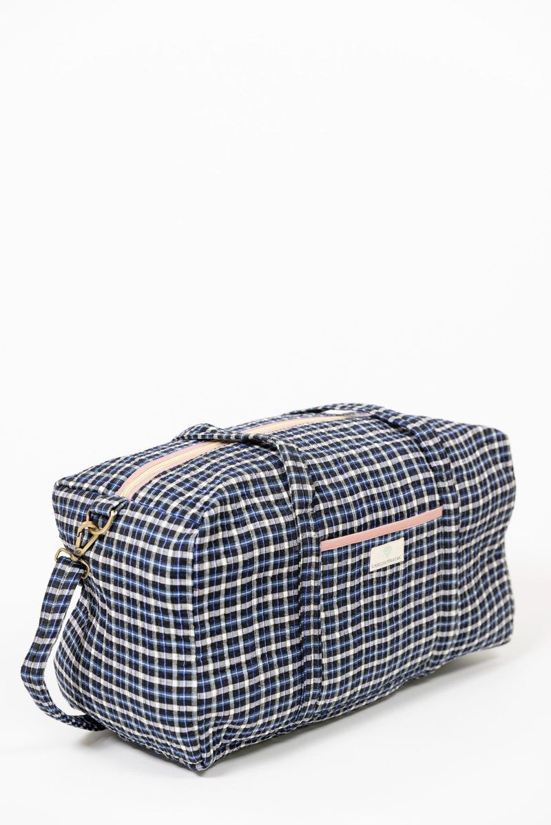Bolsa viaje vichy azul marino