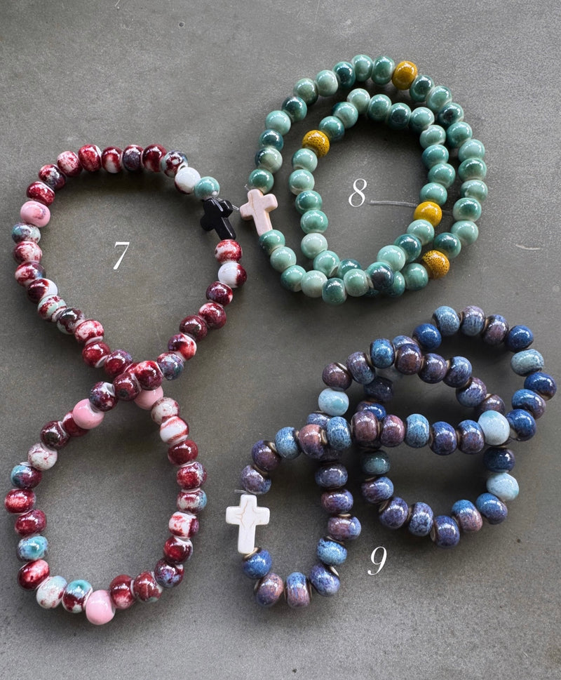 Pulsera Rosario Cerámica Muñeca grande