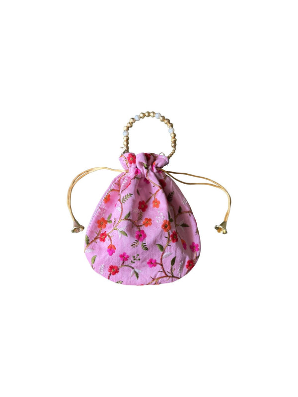 Bolso Potli Flores Rosa