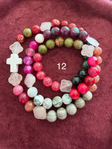 Rosario pulsera collar piedra plana