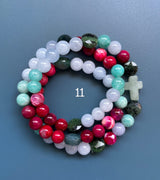 Rosario pulsera collar piedra plana
