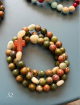 Rosario Collar 3 Vueltas Piedras Naturales hecho a mano