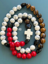 Rosario Collar 3 Vueltas Piedras Naturales hecho a mano