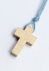 Colgante cruz madera niño
