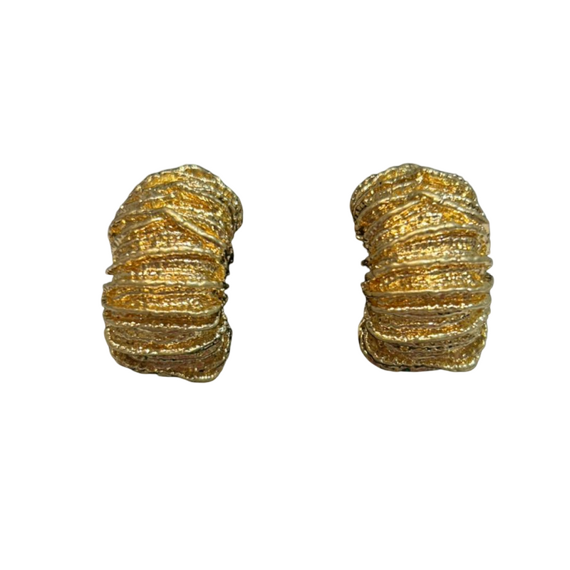 Pendientes aro estriado Clip