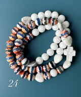 Rosario Collar 3 Vueltas Piedras Naturales hecho a mano