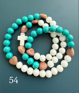 Rosario Collar 3 Vueltas Piedras Naturales hecho a mano