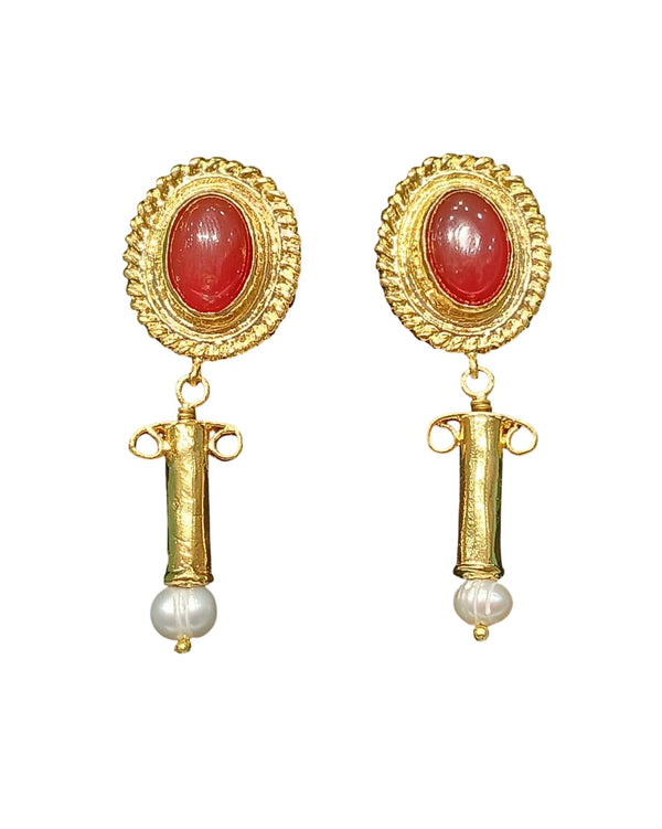 Pendientes Piedra Burdeos
