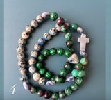 Rosario Collar 3 Vueltas Piedras Naturales hecho a mano