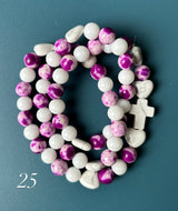 Rosario Collar 3 Vueltas Piedras Naturales hecho a mano