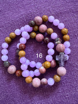 Rosario pulsera collar piedra redonda