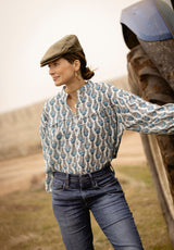 Camisa Azul tulipanes