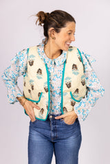 Camisa Florecitas Turquesa
