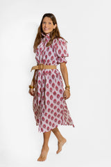 Vestido Plumas Rosa